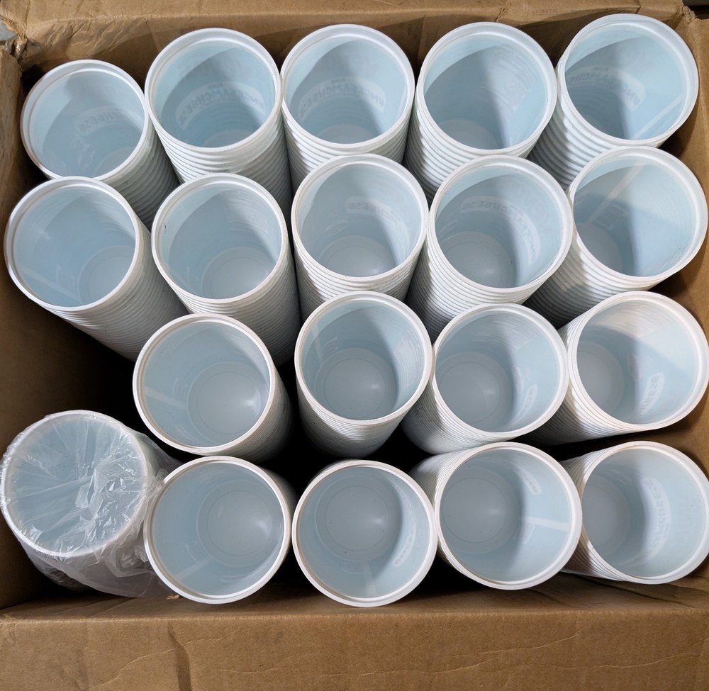 600 Count 32oz Quart Plastic Cups Graphic Uncream Cheese Storage Containers New