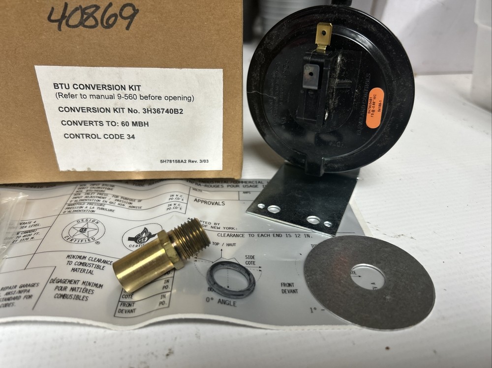 Modine BTU Conversion Kit HD125A 3h36740B2