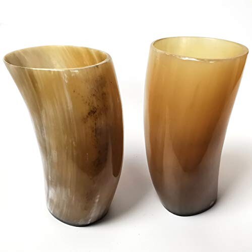 Viking Drinking Horn Mug Ale Beer Wine Ceremonial Medieval Drinkware Set of 2
