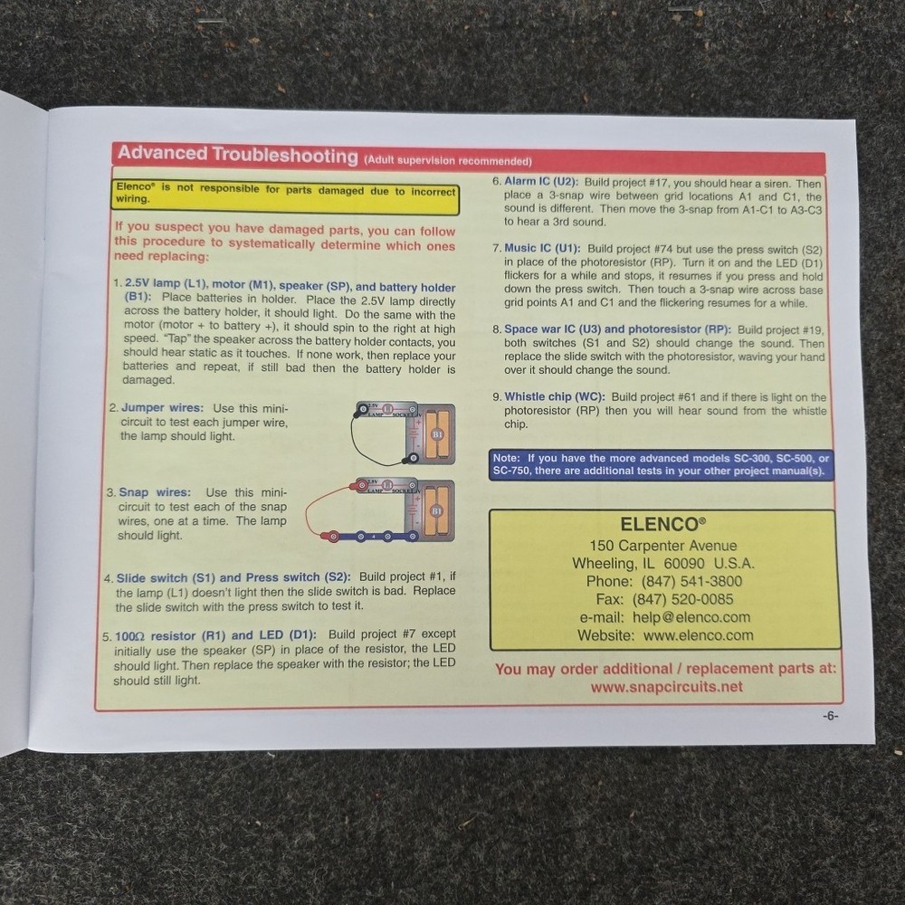 3- ELENCO Snap Circuits Instruction Books Projects (3) And Experiments (1)