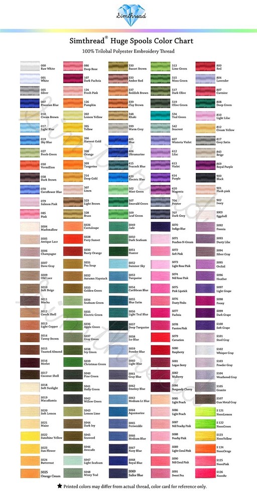 5500Yds Embroidery Thread, 5000M High-Yardage 40WT 100% Polyester Thread â€“ ...