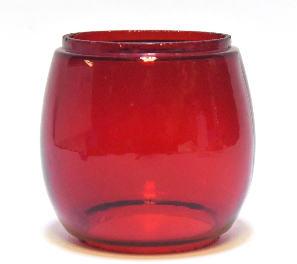 VINTAGE E NO 10 RUBY RED REPLACEMENT LANTERN GLOBE LENS FRESNEL