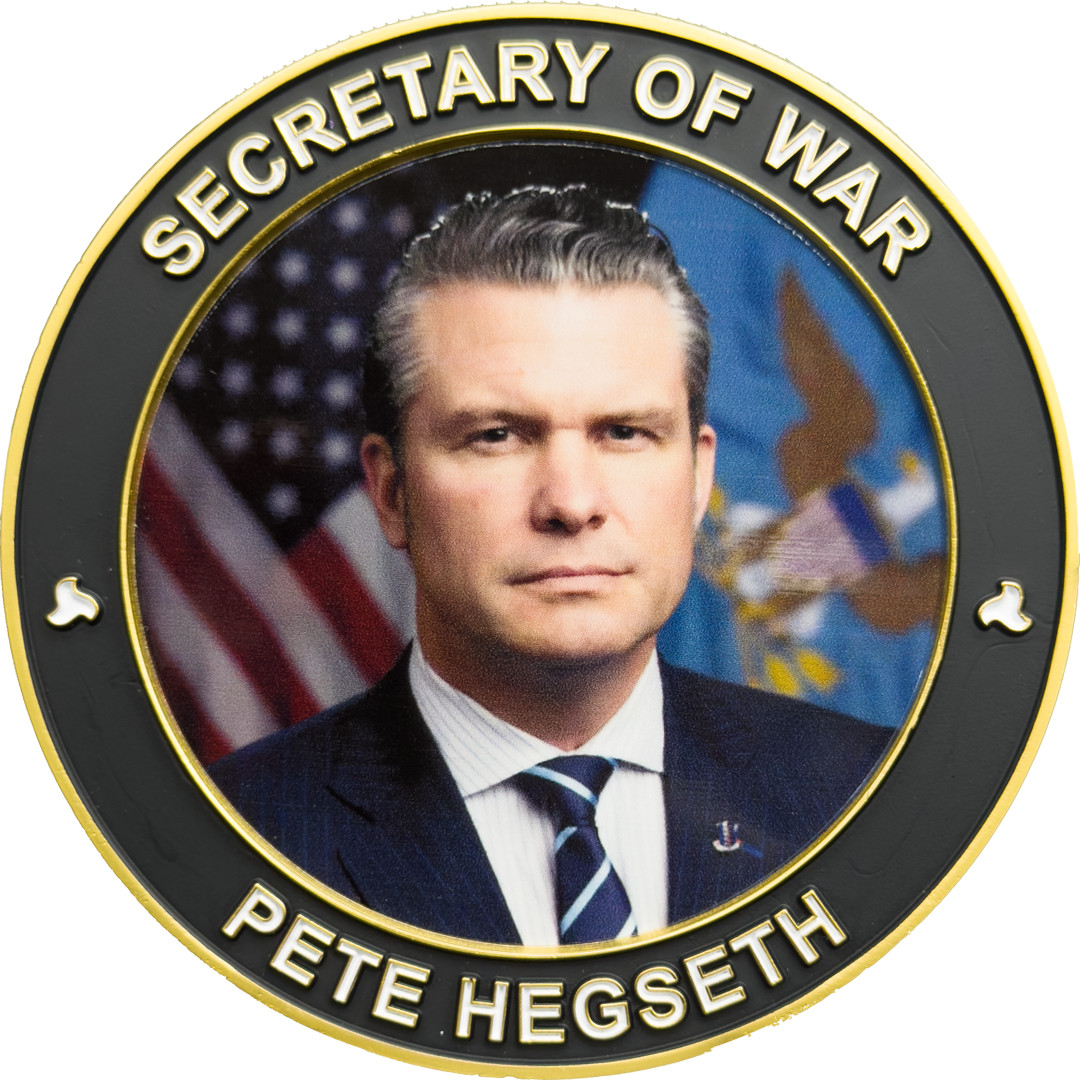 BL2-8A Secretary of War Pete Hegseth large Challenge Coin honoring Midnight Hamm