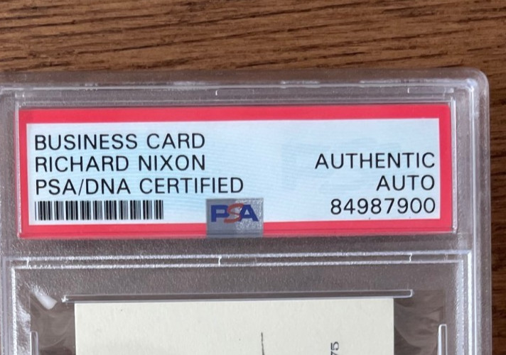 Richard Nixon Autograph Signed card Psa Eisenhower V President bas Political