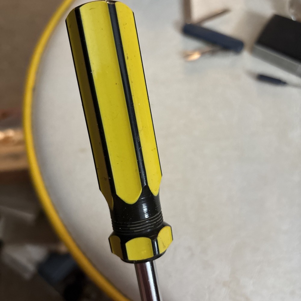 Yellow And Black Handled Flathead Screwdriver 9.5”
