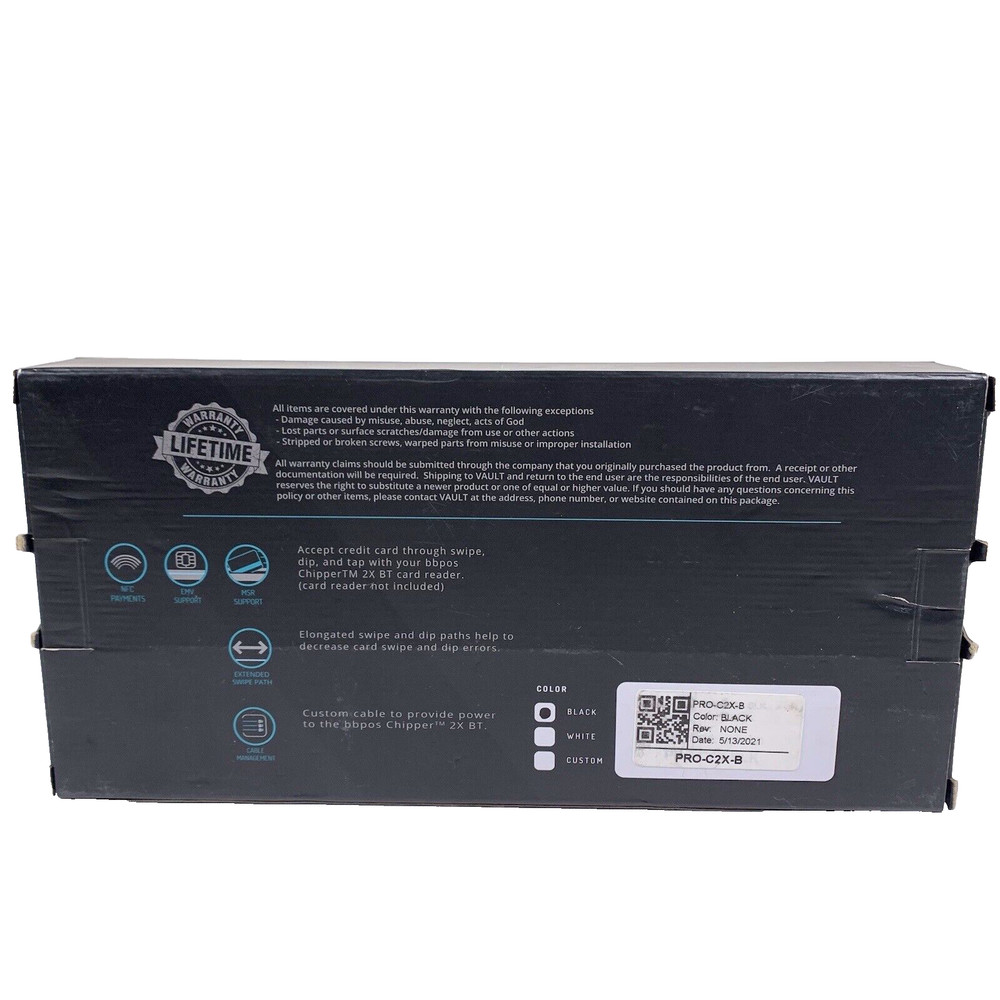 Vault PRO-C2X Black BLK Bracket for BBPOS Chipper 2X Bluetooth Card Reader - New