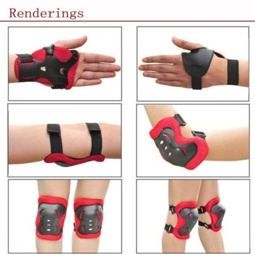Adjustable Helmet Protective Gear Elbow Knee Wrist Pads for 3-16 kids Youth