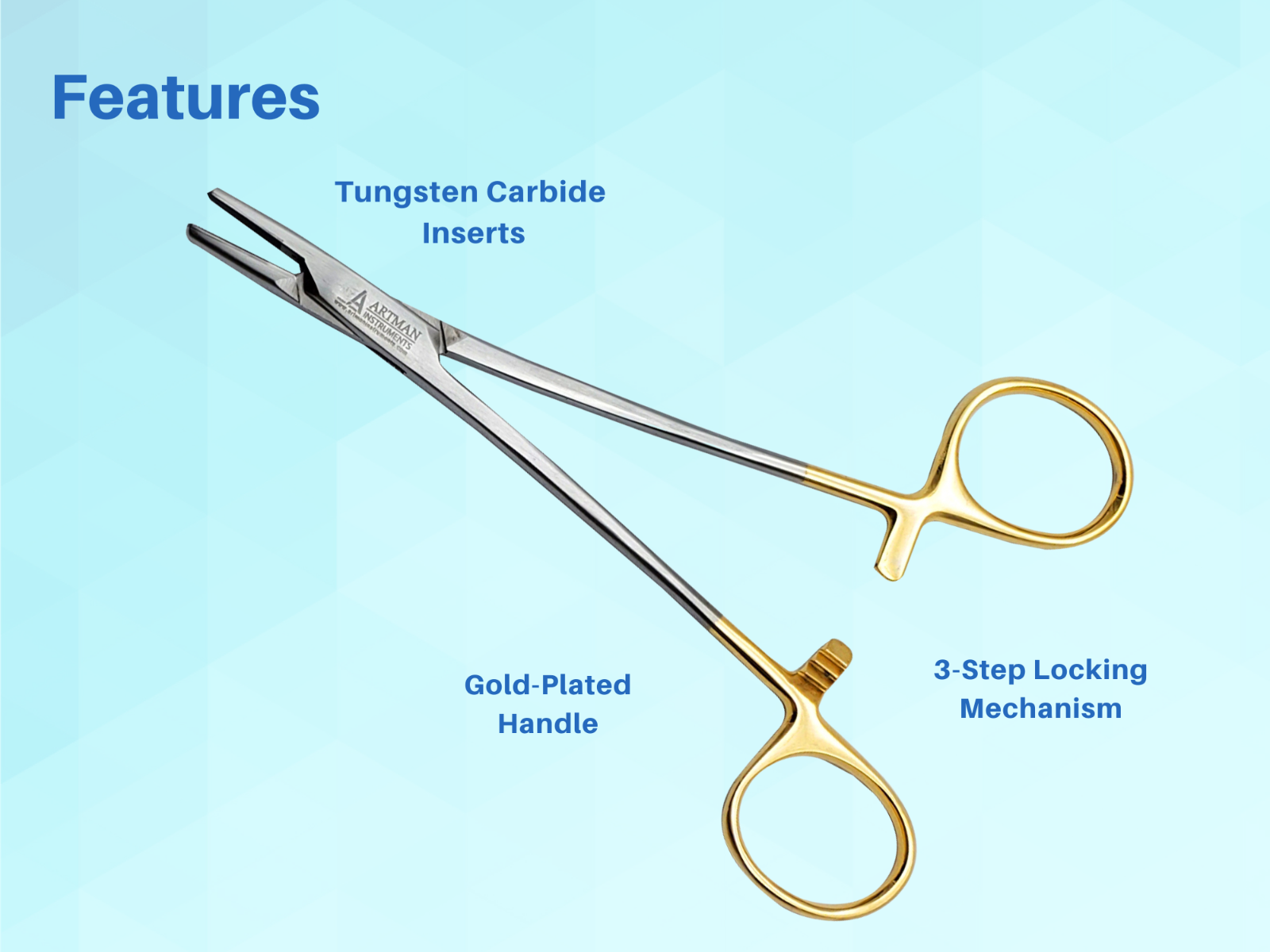 Mayo Hegar Needle Holder Driver 6 inches with Tungsten Carbide ARTMAN