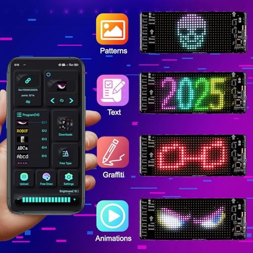 Programmable Light for Car,LED Sign,Control by APP,Custom Colors, 7"*3"