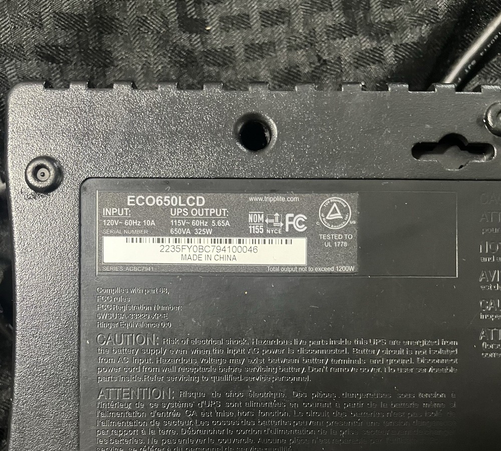 Tripp Lite Uninterruptible Surge Protector