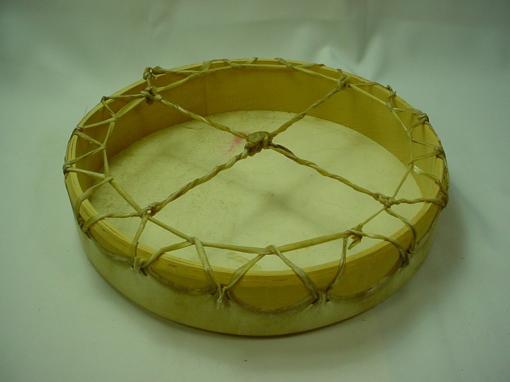 LARGE 14" NATIVE RAW HIDE COVERED DRUM SHAMAN DRUM