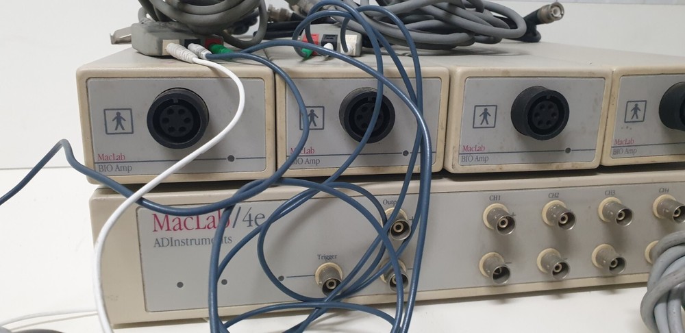 ADInstruments MacLab/4E 4 Channel Data Acquisition W 4 BIO AMP ML131 cables 220V