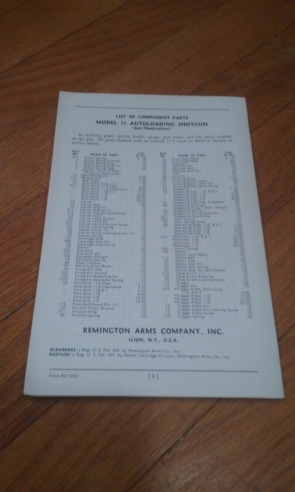 Remington Model 11 Automatic Shotgun Manual C74
