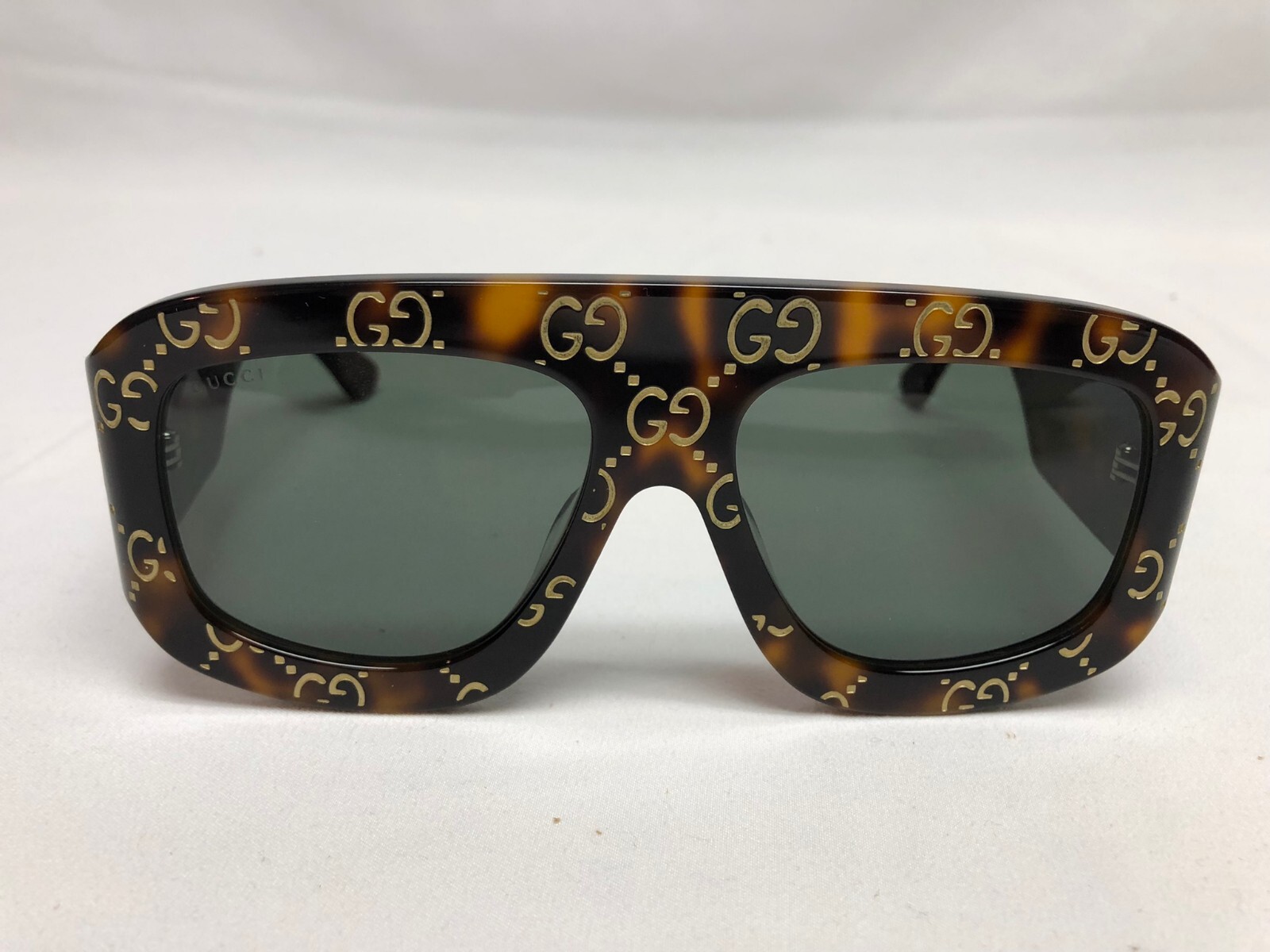Authentic New Gucci tortoise Square Women's Sunglasses GG0980S Gray  Lens