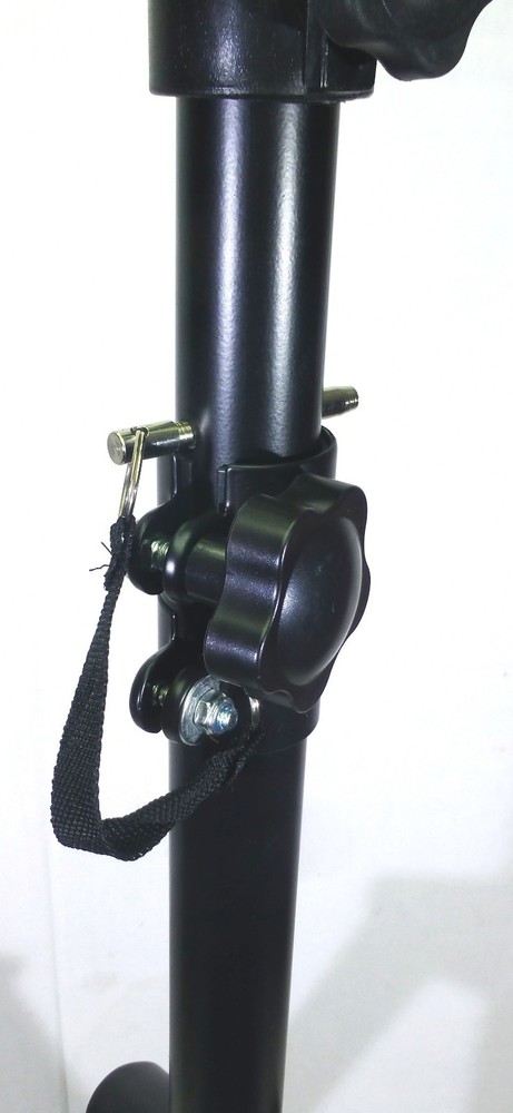 (2) Two Adjustable Pole / Tripod Speaker Stand with Universal Mounting Base.