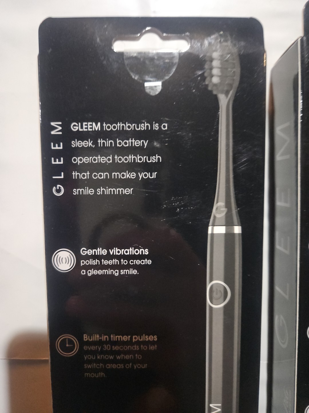 Lot of 2 Gleem Electric Power Toothbrush Battery Black Free S&H Factory Sealed