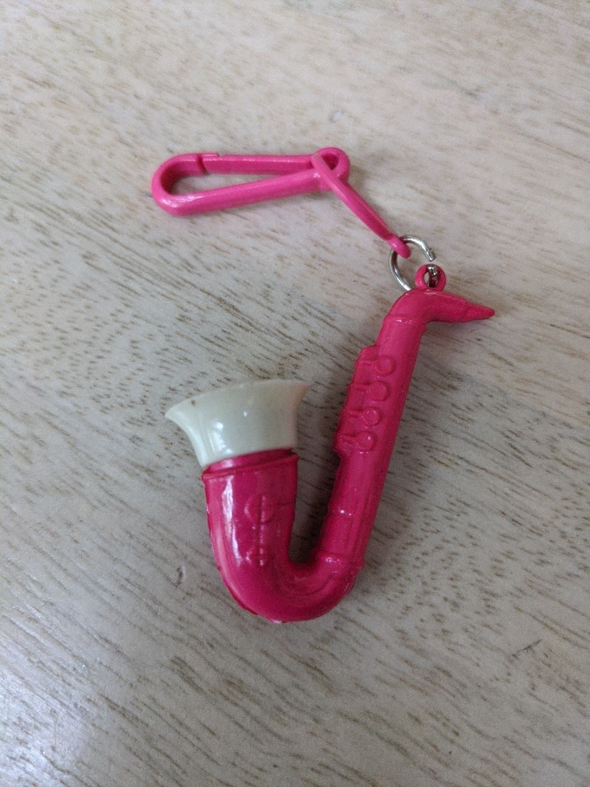 Lot Of 8 Vintage Plastic Clip On Bell Charms Saxophone Without Bell