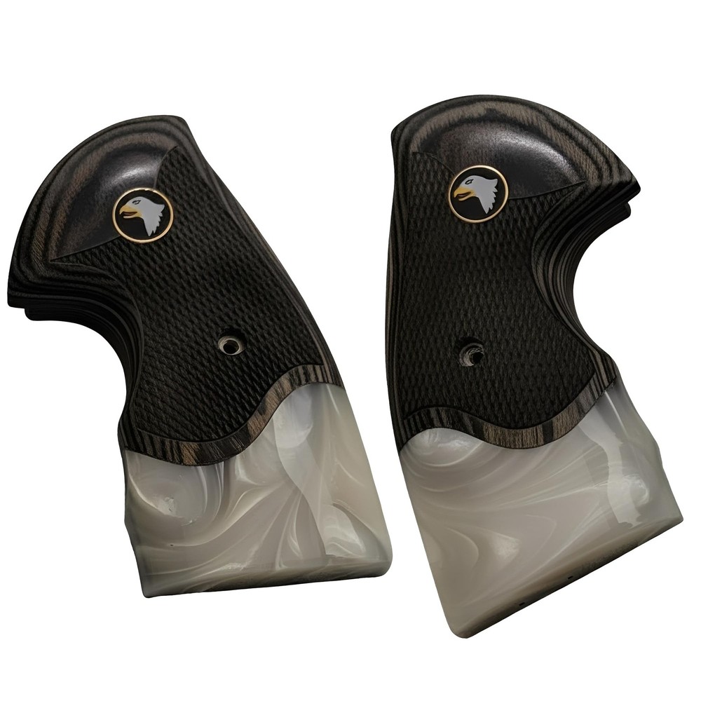 Colt Python Black Rosewood Grips Pearl Acrylic Screaming Eagle Medallion