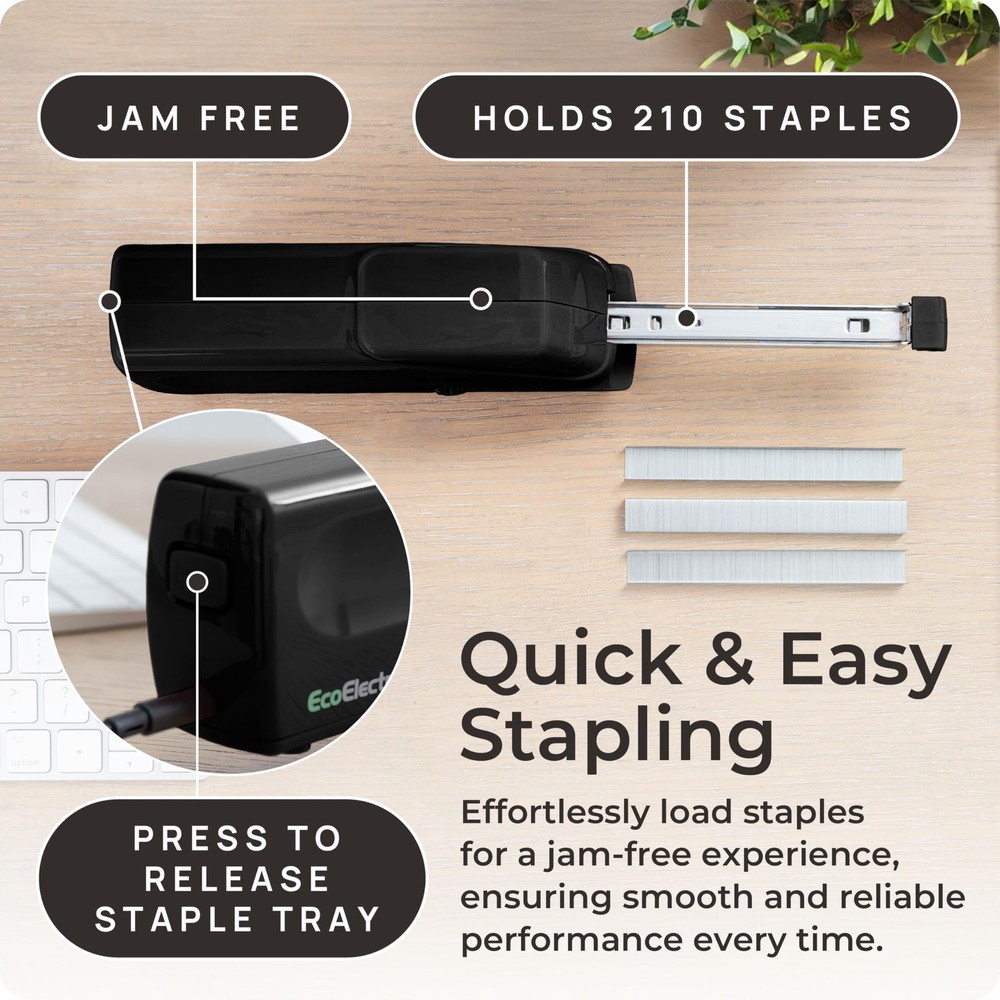 Portable Automatic Electric Stapler Pro - 30 Sheet Capacity, Quiet Operation,...