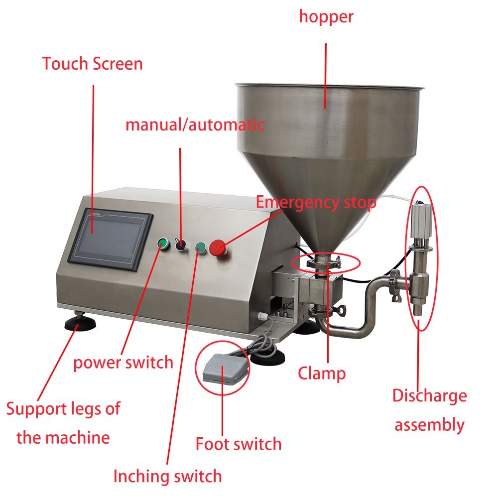 220V Rotary Pump Paste Liquid Dual Use Filling Volume Adjustable w/Touch Screen