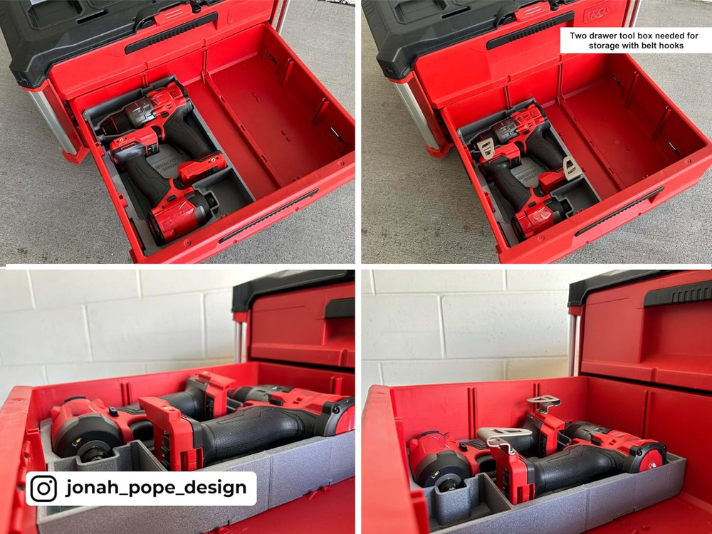 Jonah Pope Design 3D Printed Insert Designed for Milwaukee Packout Tool Box Draw