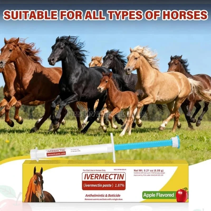 3-Pack , Horse Dewormer Paste, Apple Flavour, Expiry 1/2028