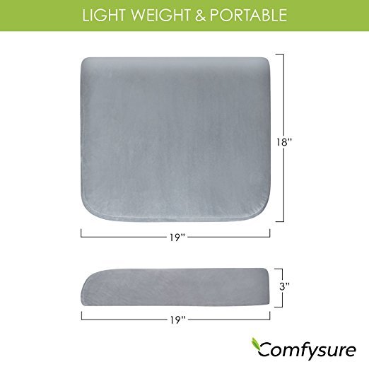 TravelMate Extra Large Memory Foam Seat Cushion Perfect for Office Chair -Velvet