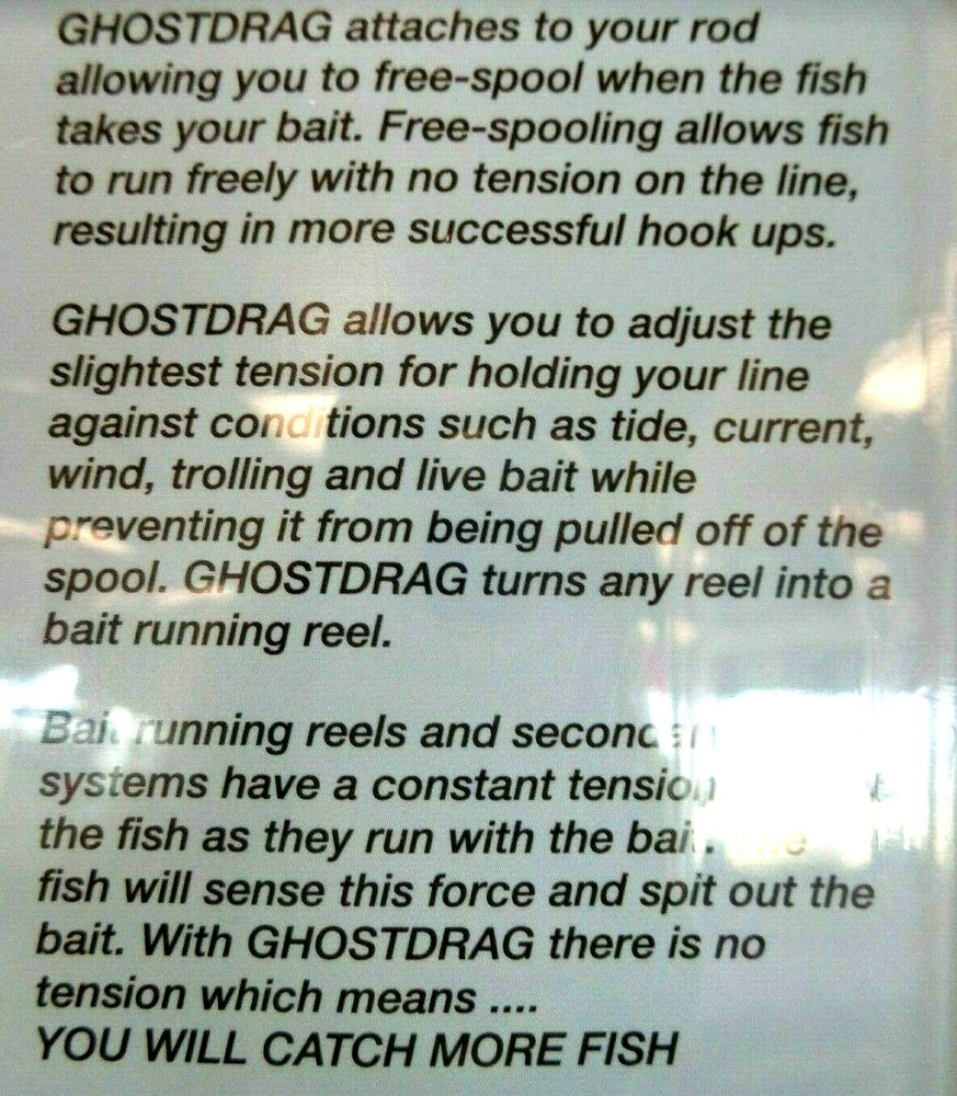 GhostDrag Adjustable Line Release Device - Convert Reel into Baiitrunner - New