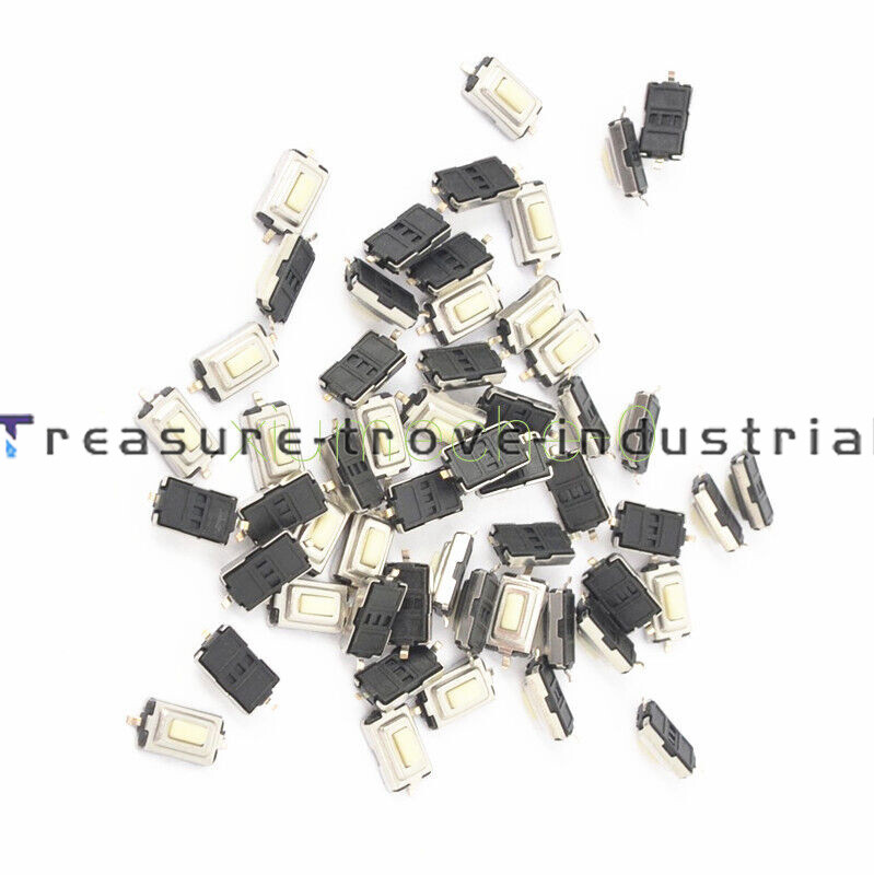 200pcs 3X6X2.5mm Tactile Push Button Switch Tact Switch Micro Switch 2-Pin SMD