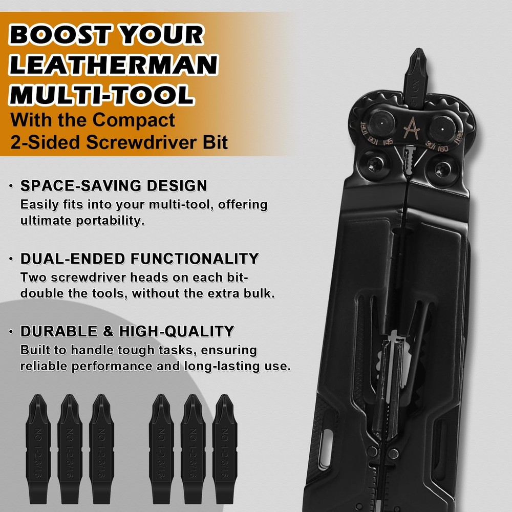 6Pack DoubleSided Screwdriver Bits Compatible with Leatherman MultiTools – #1...