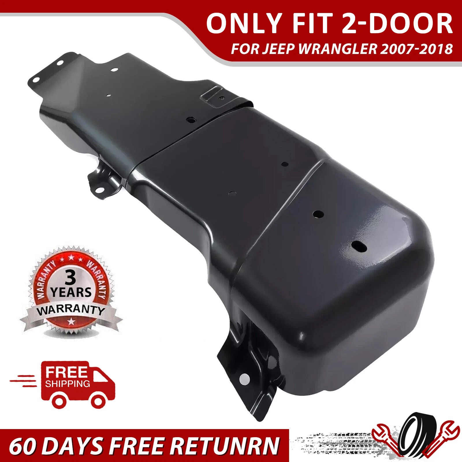 Gas Fuel Gas Tank Skid Plate For 2007-2018 Jeep Wrangler & 2018 JK 2-Door