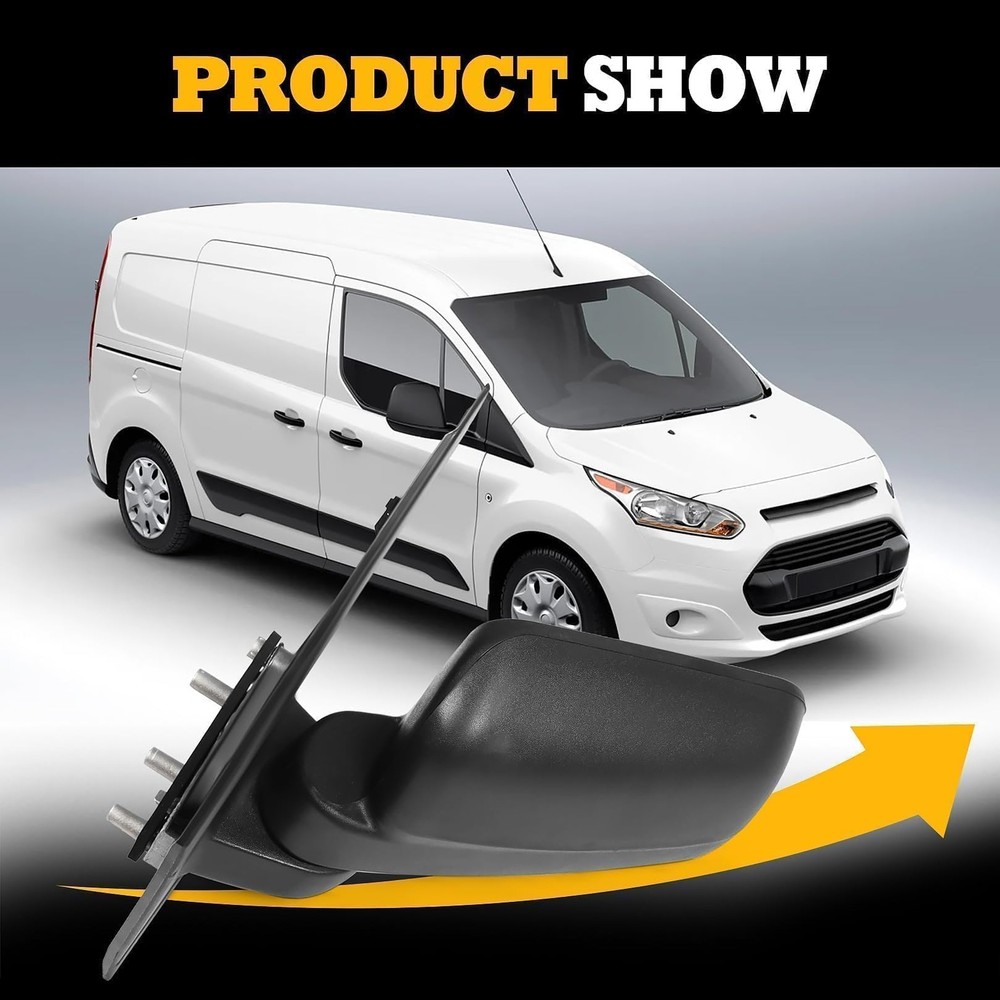 Left Side Mirror Assembly Compatible with 2011-2013 Transit Connect Textured