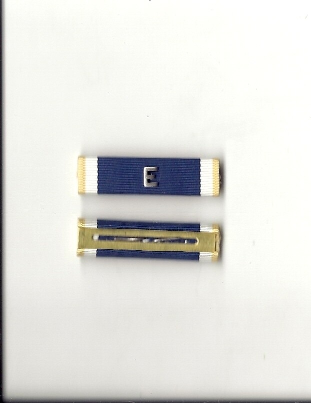 Navy ribbon bar with E device attachment