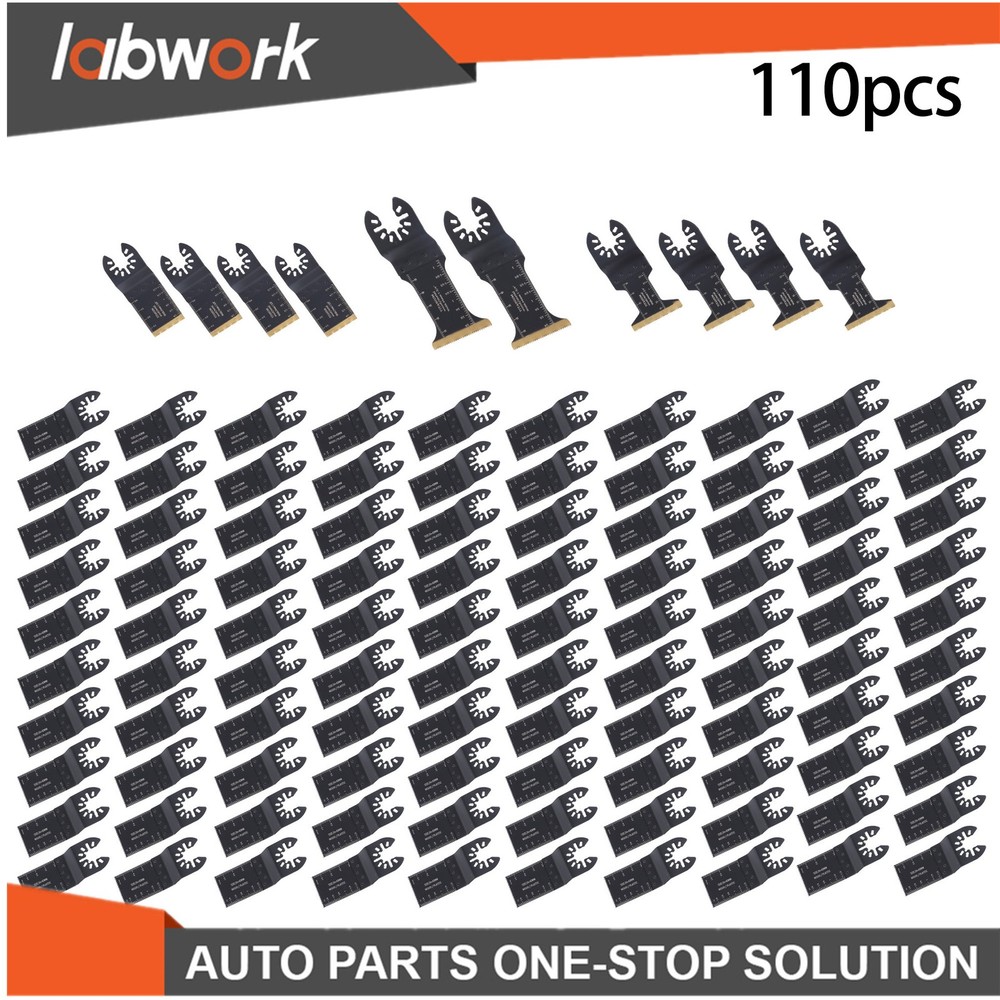 Labwork 110PCS 4 Type Universal Titanium Oscillating Saw Blades Multitool Blades