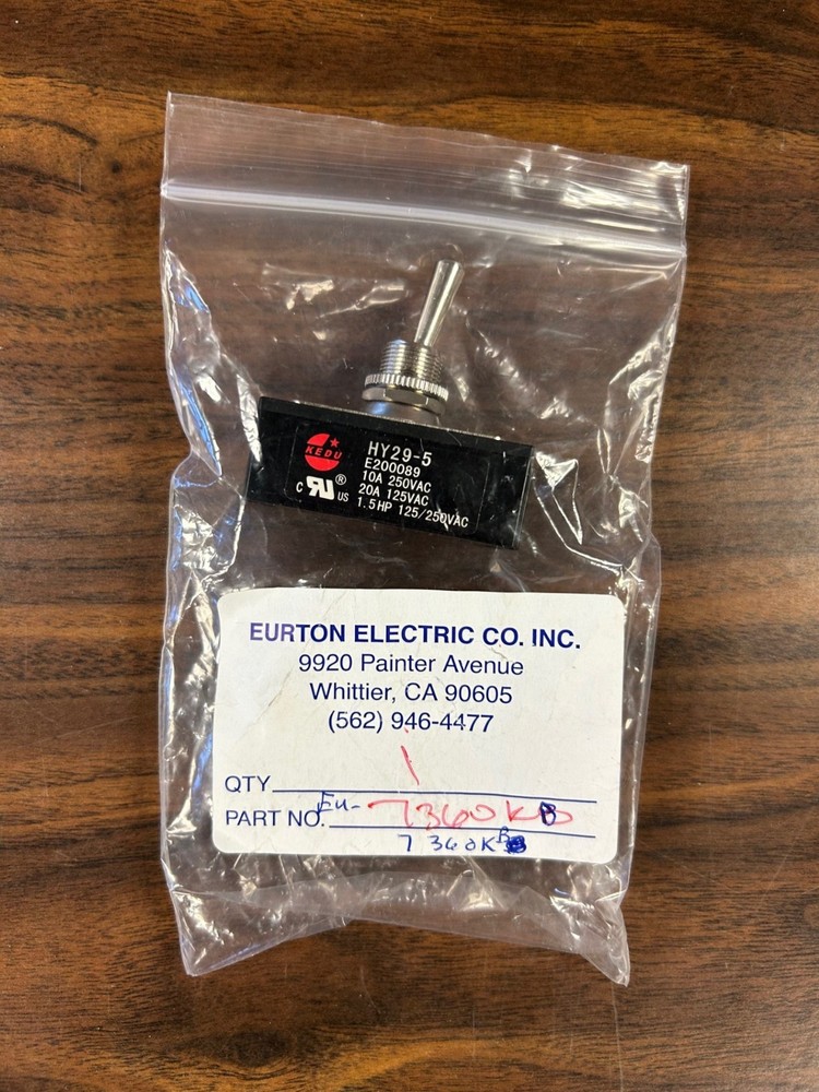 Eurton Electric 7360KB Toggle Switch