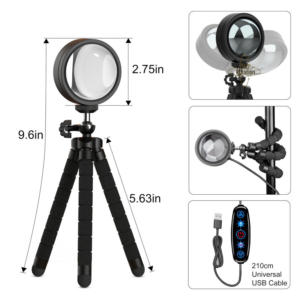 XEBKOR Sunset Lamp Projector Multicolor Changing LED Projection