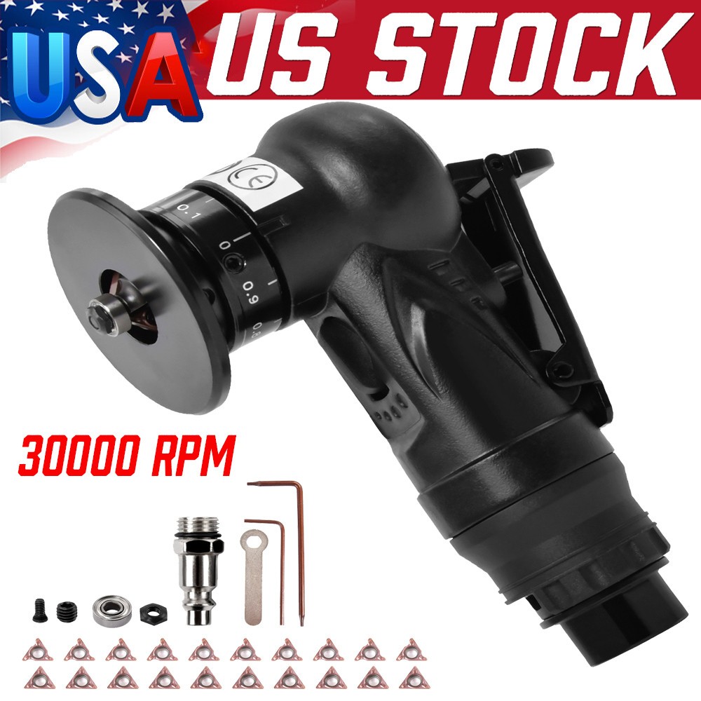 Pneumatic Chamfering Machine Metal Trimming Air Chamfer Beveling Tool+Inserts US