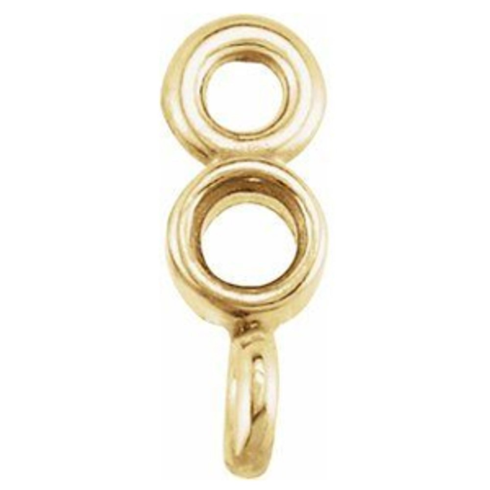 18K Gold Round Stone Bezel-Set Link Connector Dangle Unset Charm Mount Setting
