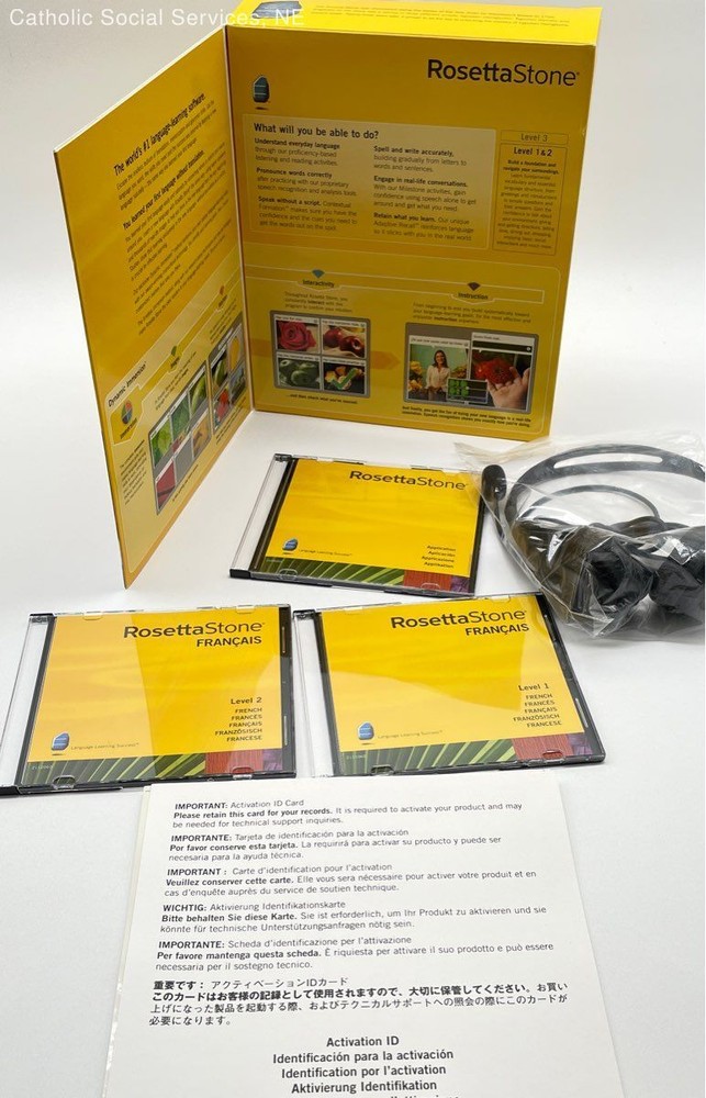 RosettaStone Francias Level 1 & 2 DIsk Set. Complete