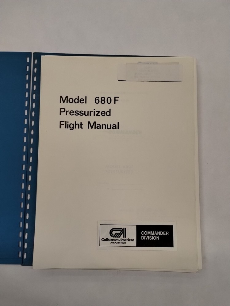Aero Commander 1961 Model 680F Pressurized Flight Manual-Original