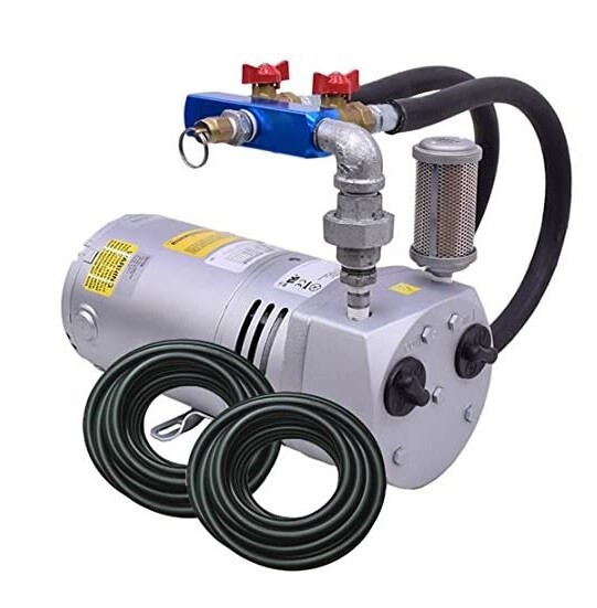 EasyPro PA50A Rotary Vane Pond Aeration Kit 1/4 HP Compressor w/ Two Diffusers