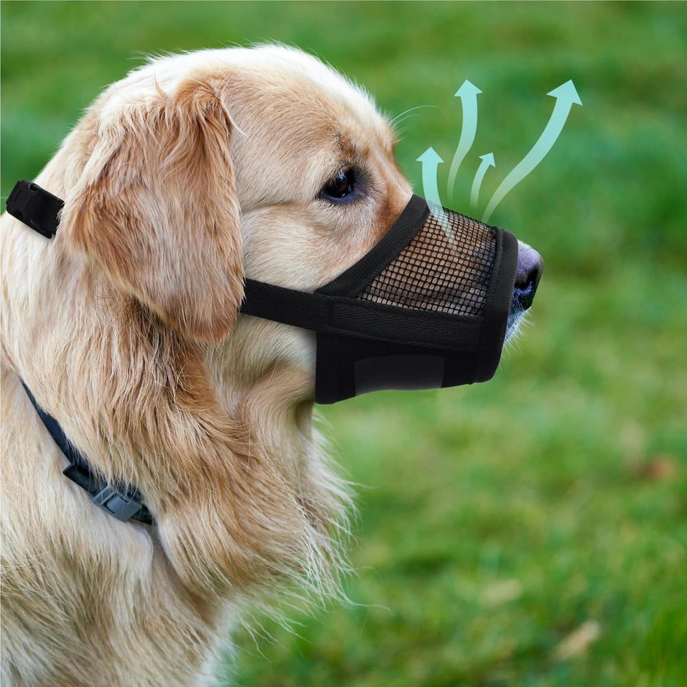 Soft Adjustable Dog Muzzle for Medium Dogs - Prevent Biting, Barking, Chewing