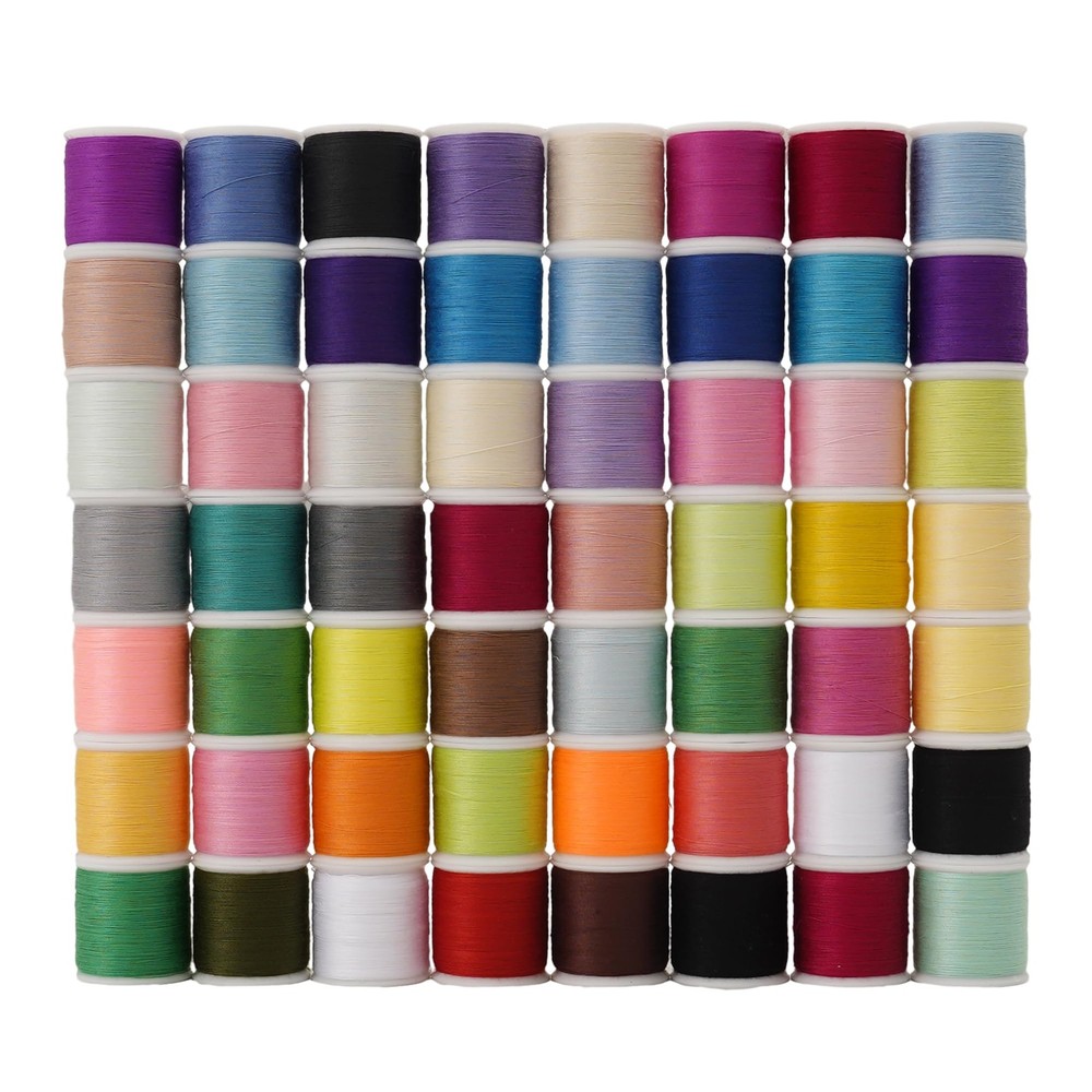 56 Spools Sewing Thread Kit for Hand and Machine Use Colorful Polyester Set
