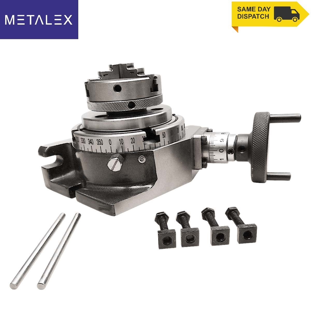 Rotary Table 4" HV4 Model Horizontal And Vertical 100mm & 65mm 3 Jaw Lathe Chuck