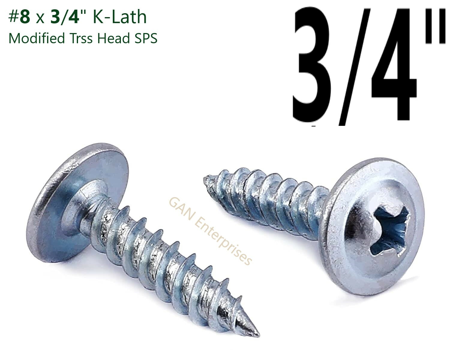 Modified Truss Head Phillips Self piercing sharp point screws #8 x 1/2"- 3" Zinc