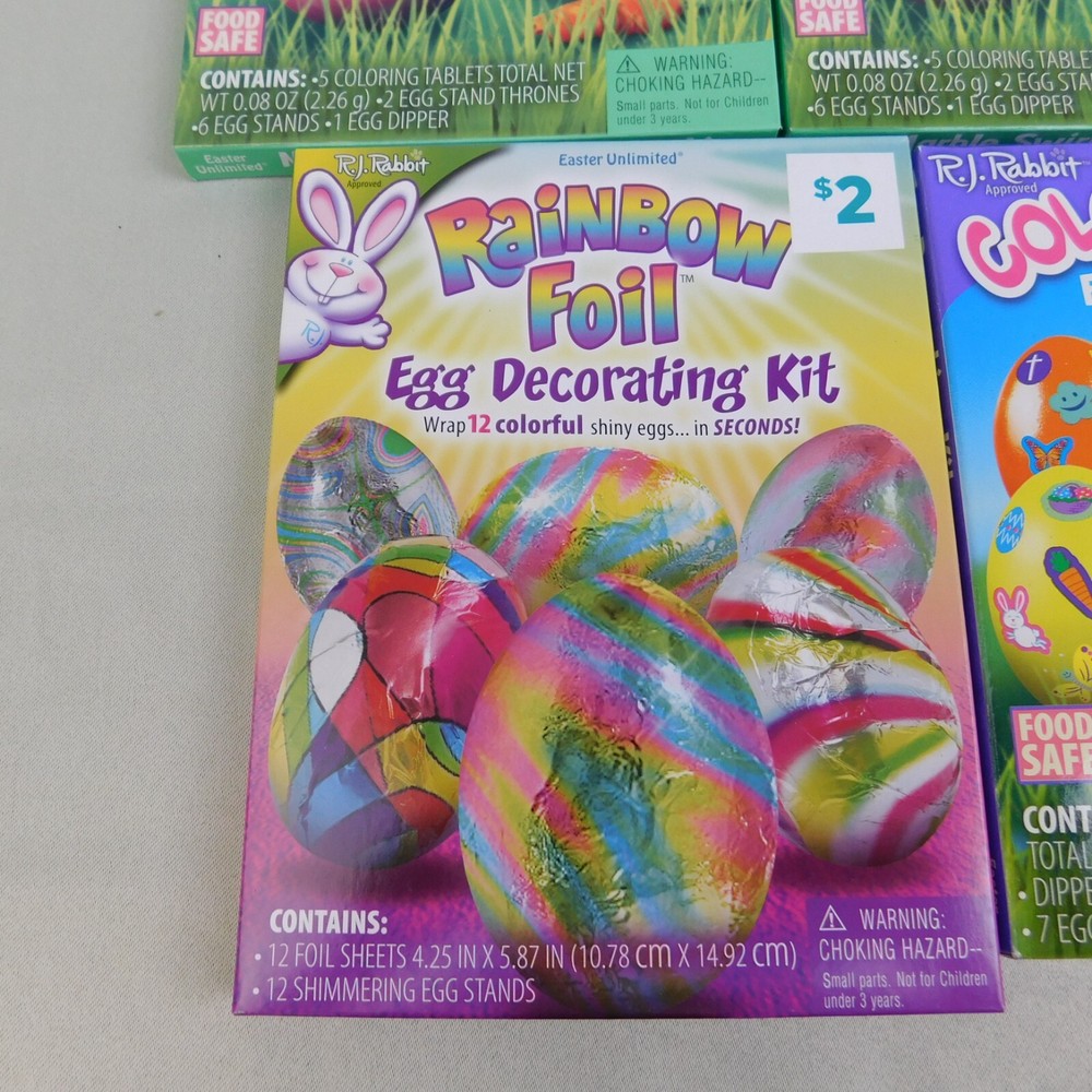 12 Box Easter Egg Decorating Coloring Kits Glitter Speckled Tie Dye Marble #9483