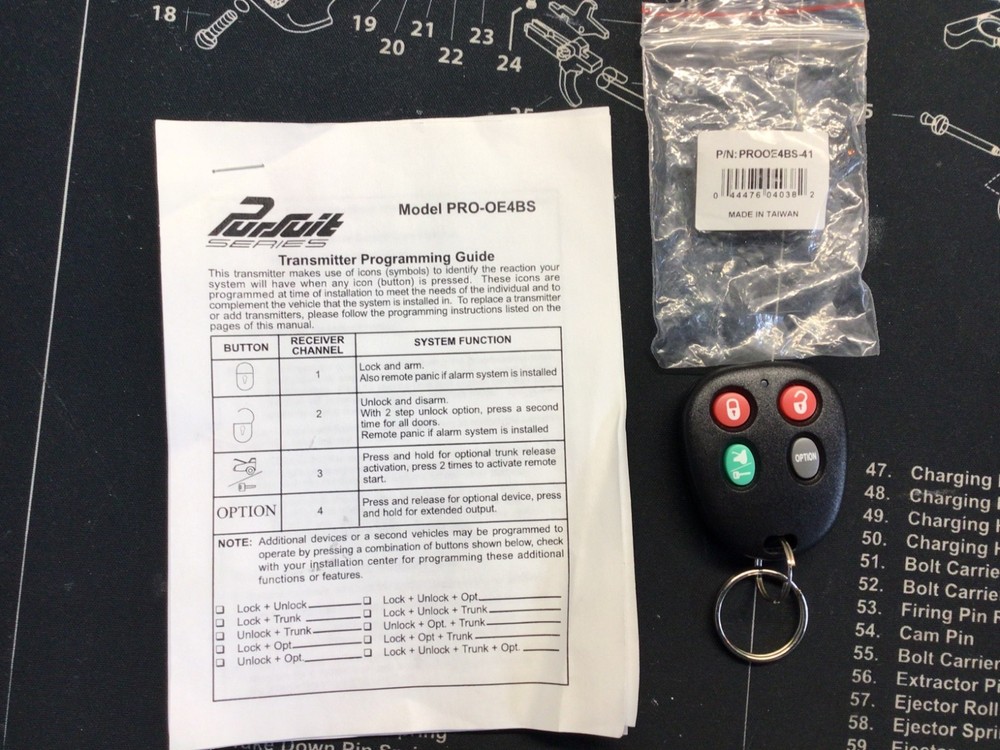 Audiovox PRO-OE4BS replacement remote NEW.