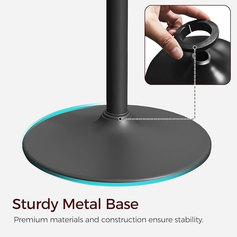Adjustable Height 360° Rotating Bar Table Sturdy Metal Base Easy Assembly New