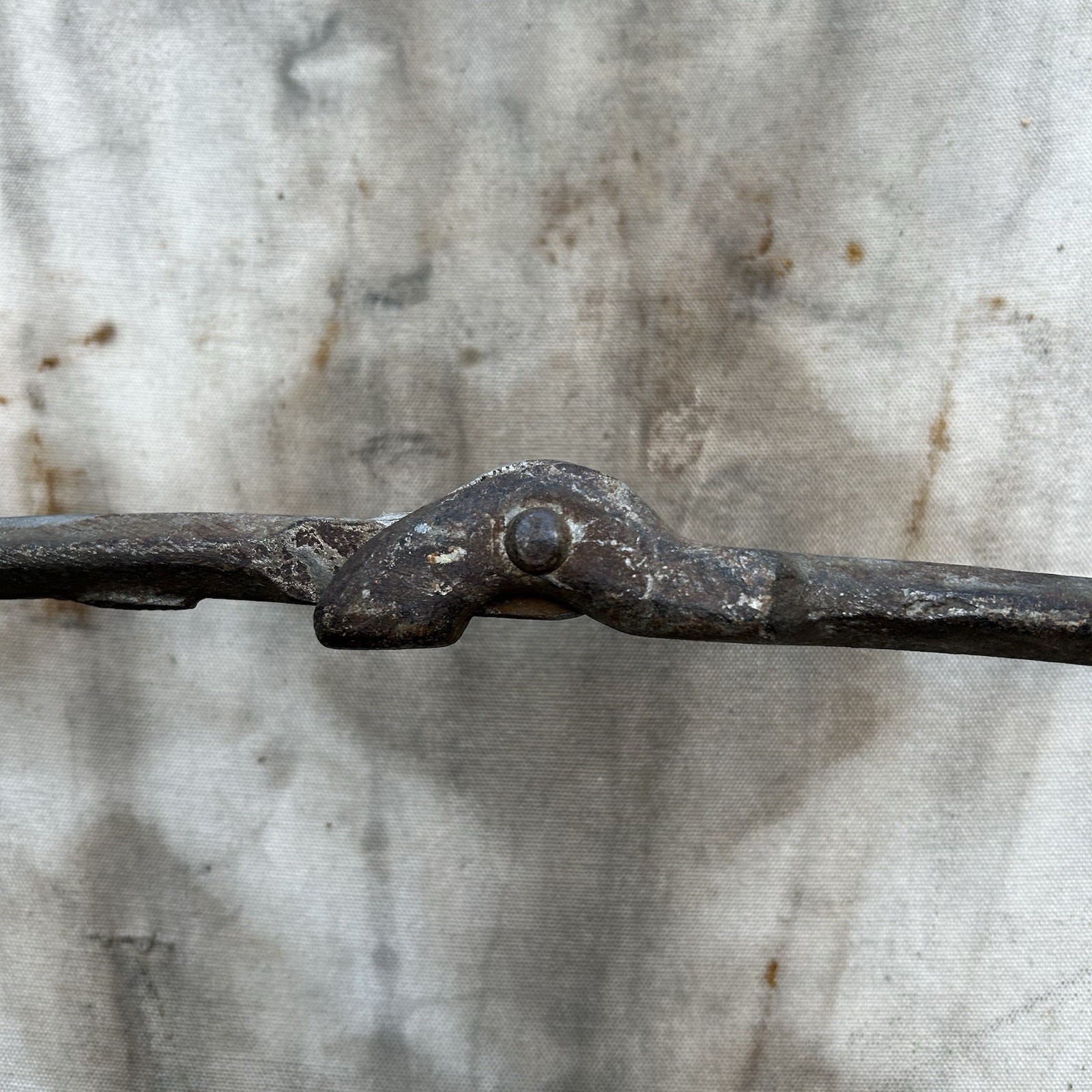 Antique World War 1 Era Medic Stretcher Canvas Gurney Litter WWI Iron Loop Feet