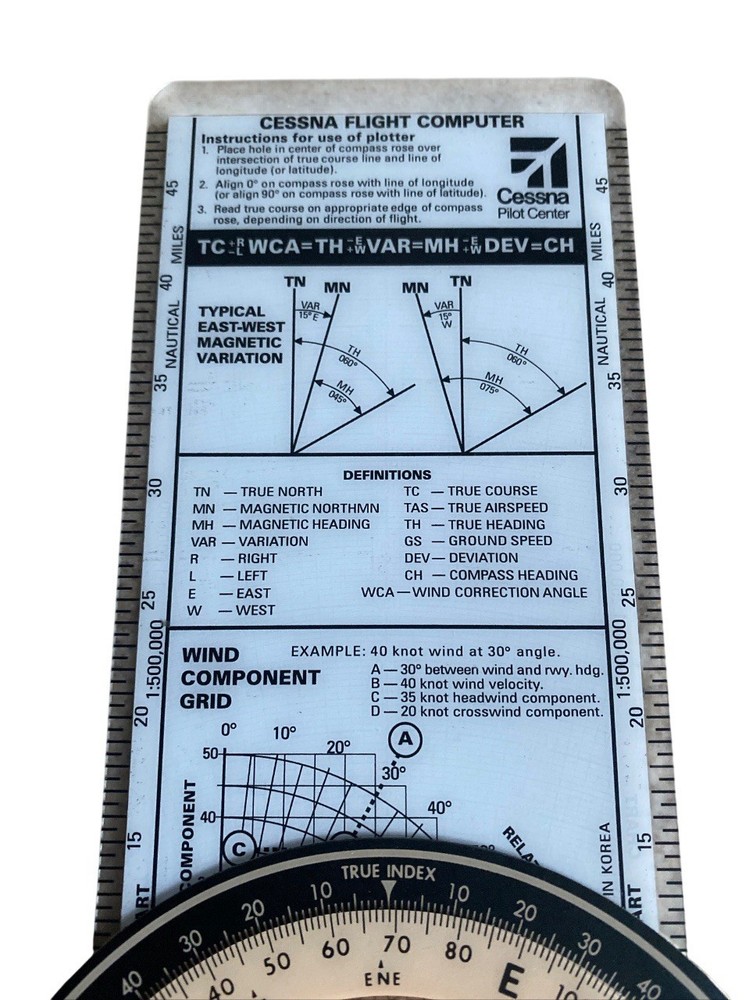 Cessna Pilot Center E6-B Flight Computer with Plotter Aviation Navigation E6B